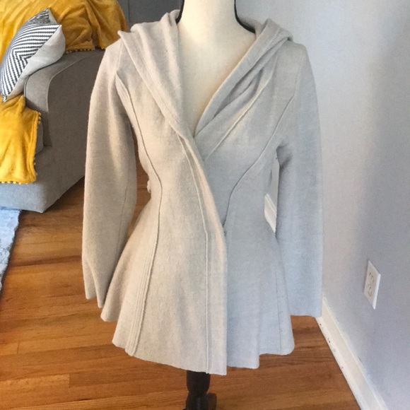Anthropologie Sweaters - Wool Anthropologie Hooded Duster/Sweater Small
